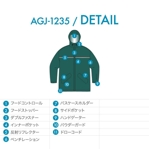 【10月上旬発送予定】 ASHGREEM アッシュグリーム スノーボードウェア フラップジャケット AGJ-1235